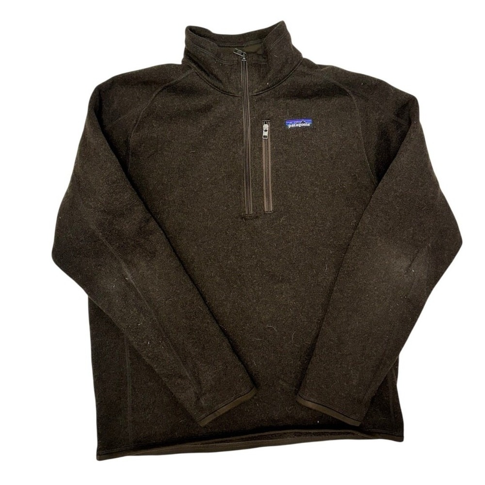 Patagonia Mens Better Sweater 1/4 Zip Fleece Jacket Logwood Brown 25523 Size M